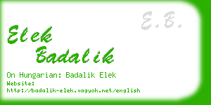 elek badalik business card